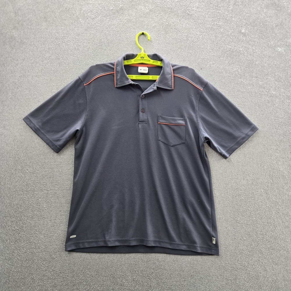 Alo Men Polo‎ M Gray Coolfit Activewear Short Sleeve